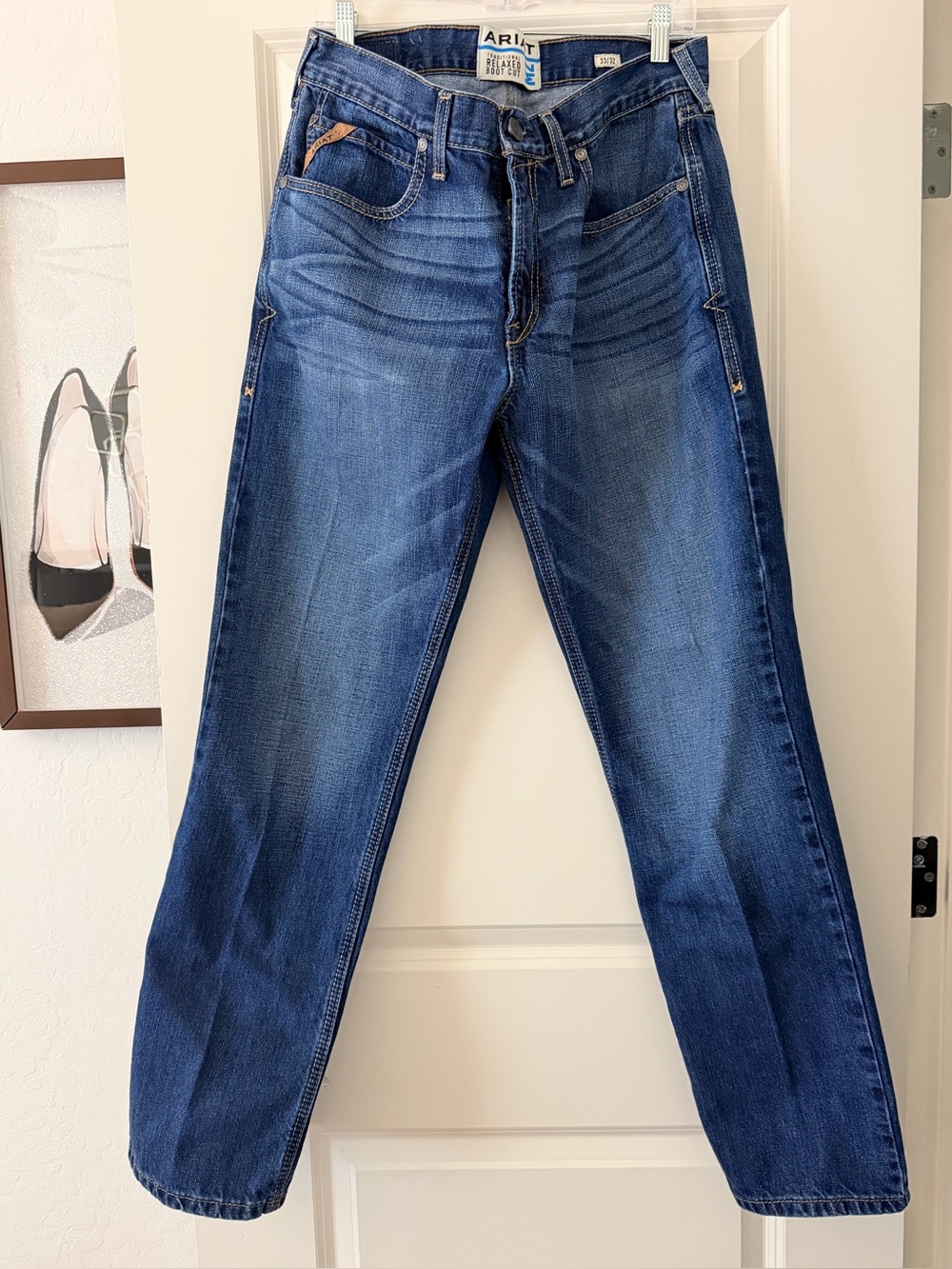 Ariat Men’s Traditional Relaxed Boot Cut Jeans 33x32 Blue Denim